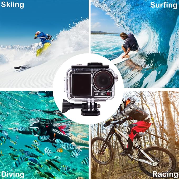 196FT/60M Waterproof Case for DJI Osmo Action 5 Pro/4/3 | with 3 Pack Dive Filters, Underwater Protective Housing Dive Kit, Professional Action Camera Dive Accessory - Image 7