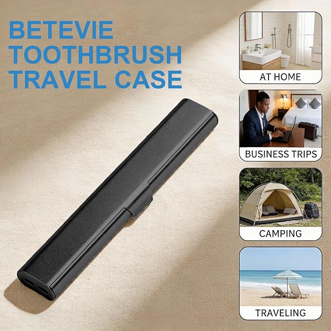 Portable Toothbrush Travel Case: Breathable & Dirt-Proof Hotel Camping Outdoor - Aluminum for Storage Recyclable Traveler (1, Black) - Image 5