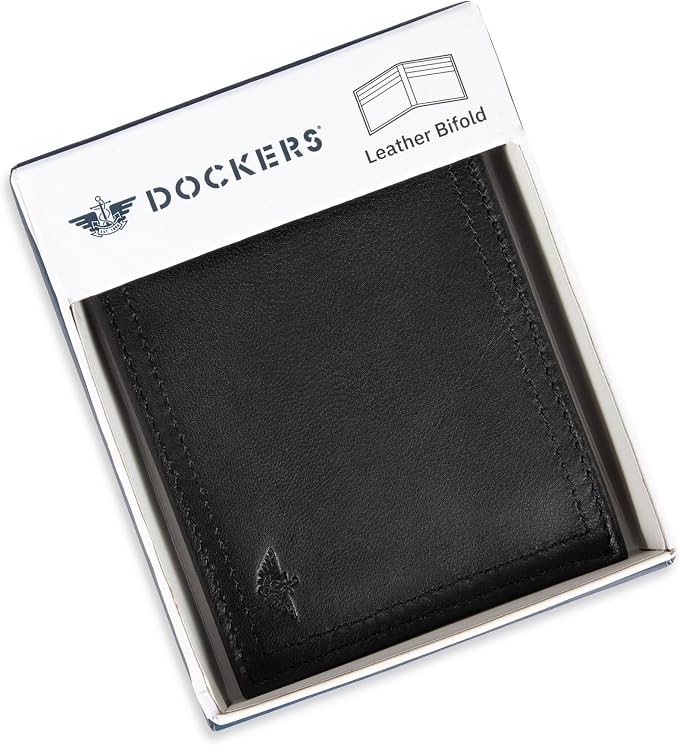 Dockers Men's Bifold Leather Wallet - Thin Slimfold RFID Blocking Security Smart Extra Capacity - Image 7