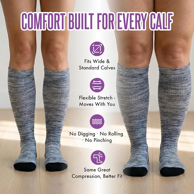 Crazy Compression Socks, Comfortable Support Socks for Recovery, Travel, Hiking, and Long-Hour Comfort w/Fun Designs - Image 8