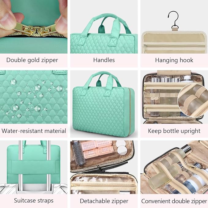 Detachable Travel Toiletry Bag for Women - Large Toiletry Bags for Traveling Women - Hanging Makeup Cosmetic Bag, Organizer for Travel Accessories Cruise Essential - Travel Size Toiletries - Image 6