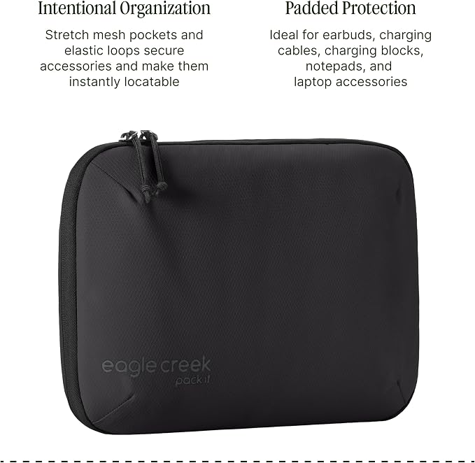 Eagle Creek Pack-It E-Tools Organizer Pro, Black | Compact Tech Accessory Pouch with Charging Cord Organizer, Small Tech Accessories Pouch, Travel Essentials - Image 4
