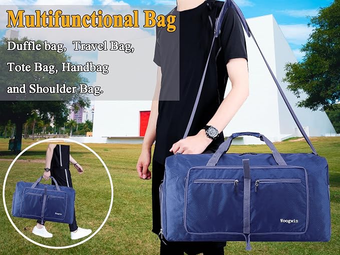 Woogwin Travel Duffel Bag Large Foldable Waterproof Overnight Bag for Beach Swim Bags Pool Sports Gym - Image 6