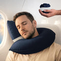 CANDY CANE Inflatable Travel Pillows for Airplanes, Cars & Home. Head, Neck & Chin Support. Firmness Adjustable, Inflatable Neck Pillow (Navy) by CandyCane