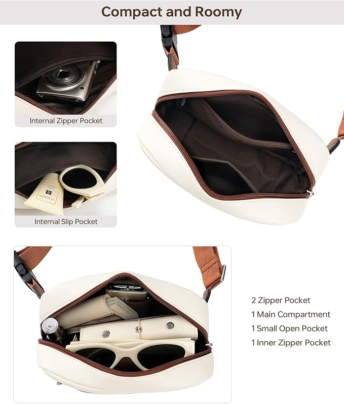 Fanny Packs Belt Bag For Women Men Everywhere Small Fashion Crossbody Bags Waist Pack Vegan Leather Waterproof Cute Sling Chest Bag For Women - Beige - Image 5