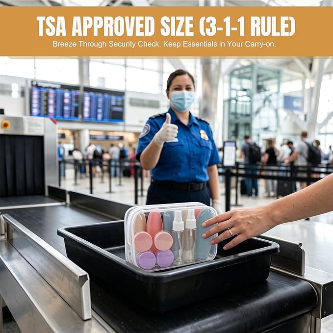 DEWSENSI 20 Pack Travel Bottles for Toiletries, Travel Size Containers Kit | TSA Approved, Leak Proof, Plastic, Refillable Travel Accessories for Shampoo Conditioner Lotion Liquids - Image 7