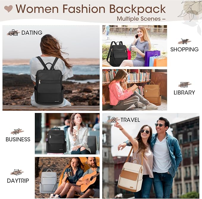 NUBILY Backpack Purse for Women Leather Anti-Theft Mini Backpack Fashion Designer Handbag Convertible Travel Bag Ladies Shoulder Bags, Black - Image 8