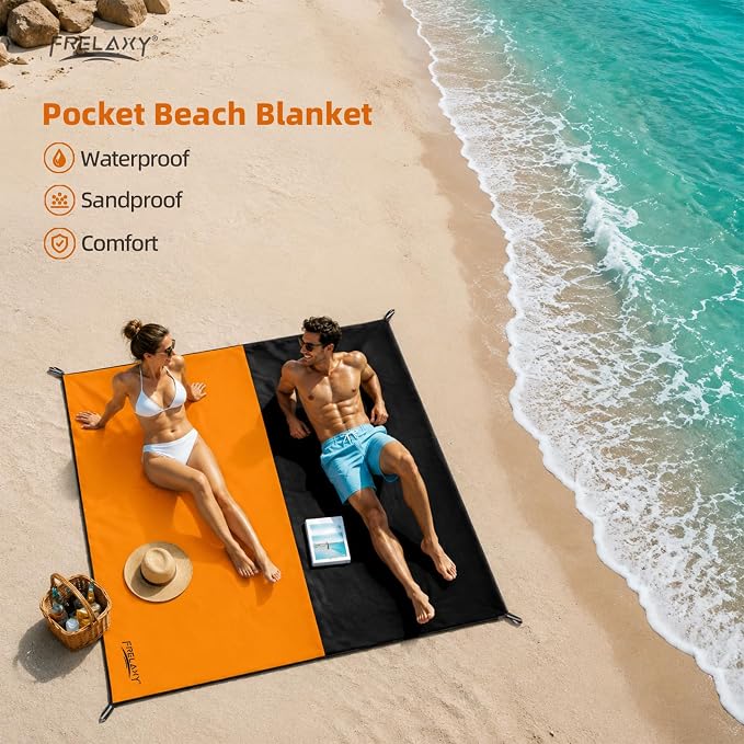 Frelaxy Pocket Picnic Blanket, Waterproof Blanket for Beach Festival | Lightweight compact design, Multi-use outdoor blanket, Waterproof & sandproof material, Easy to carry, Picnic, Camping - Image 5