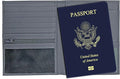 Grey RFID Genuine Leather Passport Wallet by 123CheapChecks