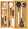 Lifewit Bamboo Utensil Organizer for Kitchen Drawer, Cooking Utensil Tray | Expandable Cutlery Silverware Flatware Holder, Wood Adjustable Spatula Tools Storage Divider, 8.9-15.8 x 15.75", Natural by Lifewit