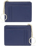 Valentoria Slim RFID Blocking Card Holder Small Pocket Wallet Keychian Zipper Coin Purse Mini Cash & Coin & Cards Case for Women Men | Slim by VALENTORIA