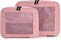 Compression Packing Cubes for Travel, 2-Pack, Pink | Solves overpacking, 2-Piece set fits most carry-ons, 50% Space savings, Compression luggage organizer bags by Aerotrunk