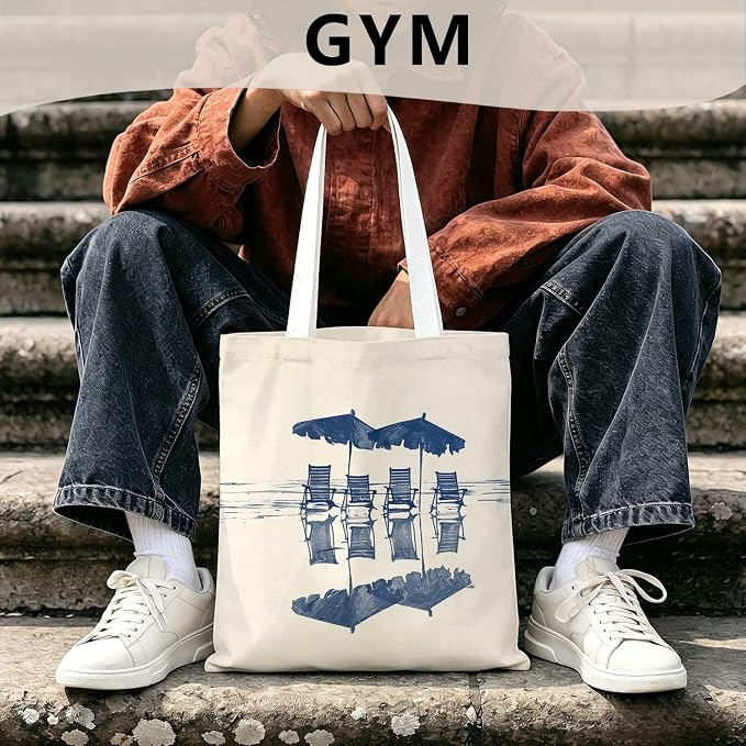 Summer Coastal Beach Canvas Tote Bag - Image 3