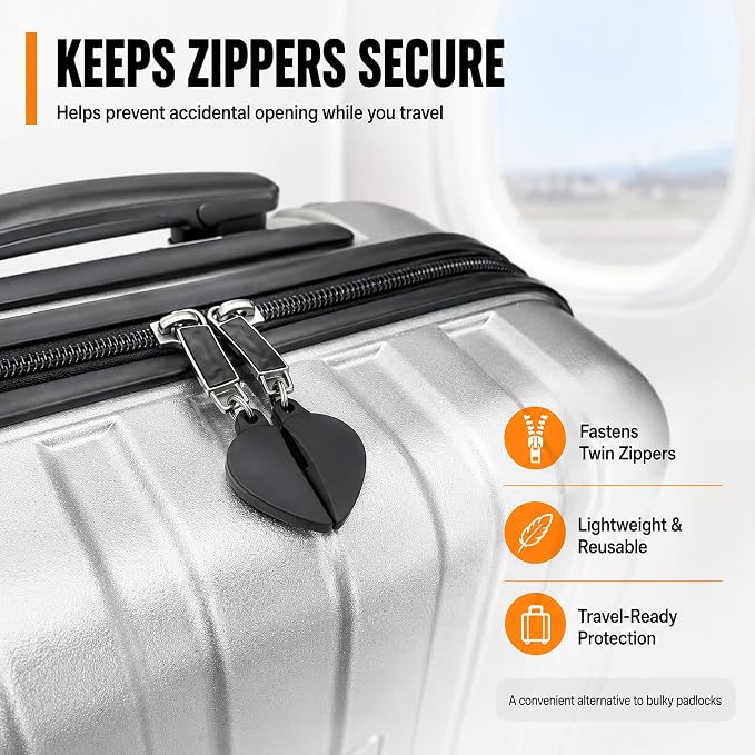 CyberNexus Zipper Clips, Anti-Pickpocket, Black, 2-Pack | Anti-Theft Purse and Backpack Locks, Travel Safety Essentials - Image 5
