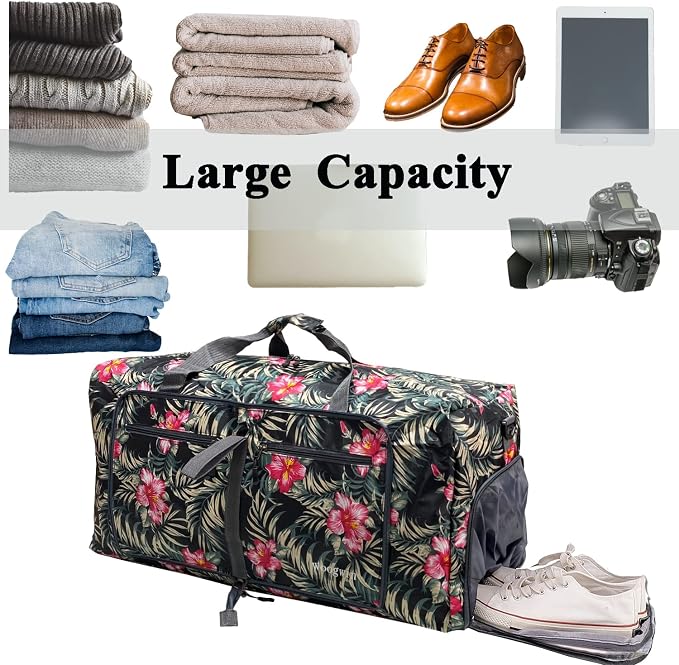 Woogwin Travel Duffel Bag Large Foldable Waterproof Overnight Bag for Beach Swim Bags Pool Sports Gym - Image 5