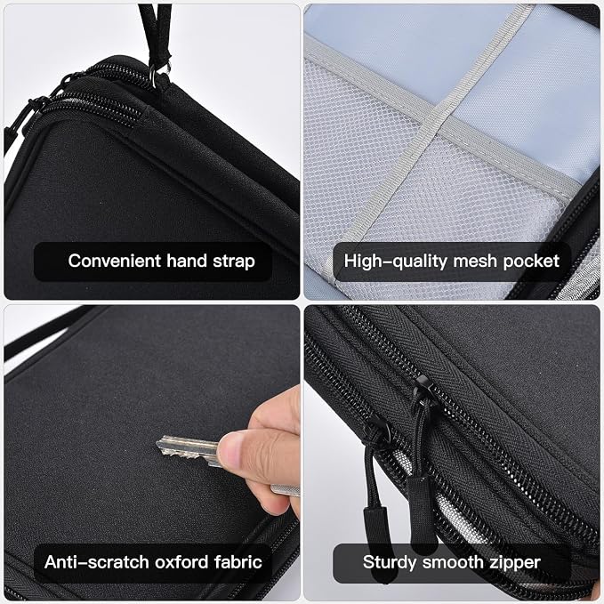 CAAORDKSO Electronics Travel Organizer, Electronic Accessories Carry Case Waterproof Double Layers Storage Bag Travel Essentials for Cord, Cable, Charger, USB, Power Bank, Earphone (Black, X-Large) - Image 6