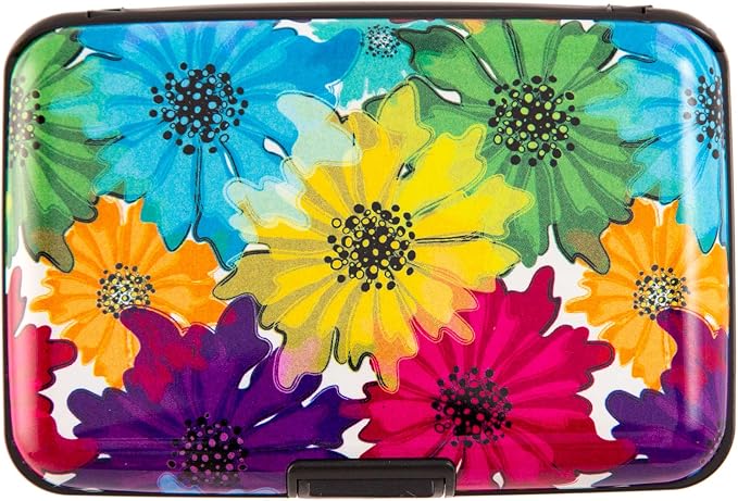 Credit Card Holder, Metal Card Wallet RFID Blocking Mini Slim Aluminum Business Hard Card Case for Women Men (Motley Floral) by Kaabao