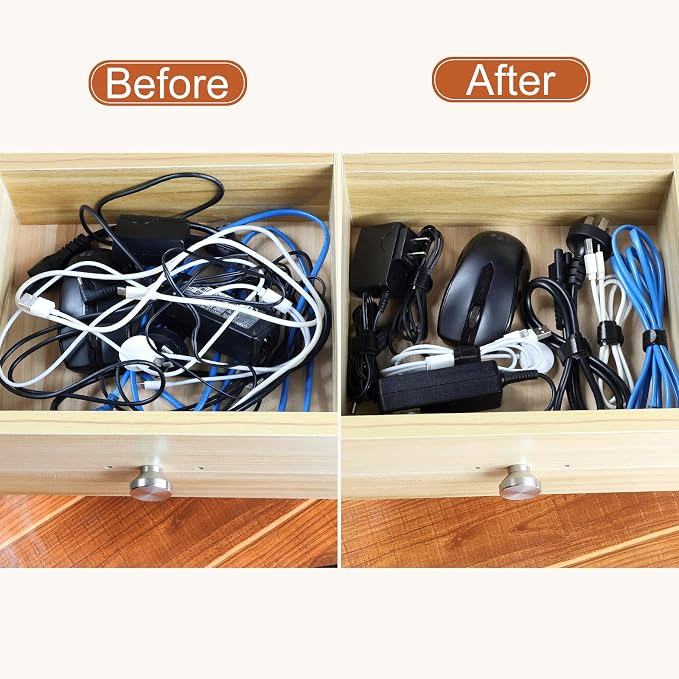 MVYC 120PCS 6 Inch Cable Ties Reusable Multi-Purpose Wire Ties Cord Organizer Adjustable Cable Management 5 Colors (Pack of 2) - Image 4