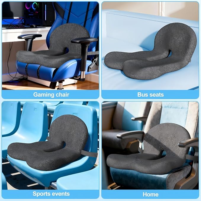 Truck Driver Seat Cushion, Memory Foam L-Shaped Ergonomic Cushion for Office Chairs, Comfort & Support for Long Sitting - Image 9