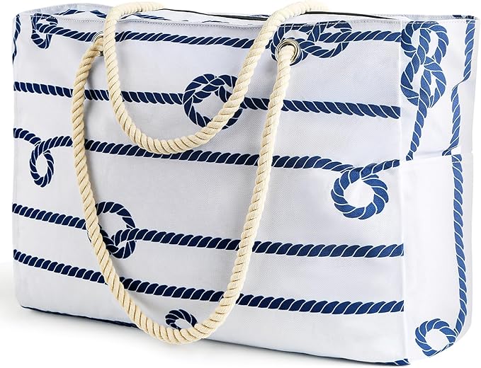 SRISE Large Beach Bag for Women & Men, Beach Bags Waterproof Sandproof, Travel Tote Bag, Swim Pool Bag for Family Outdoor by Unknown