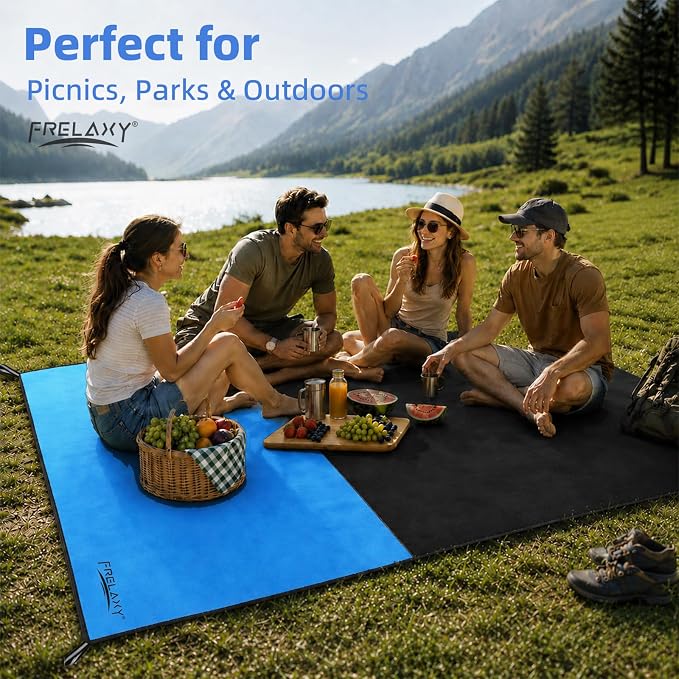 Frelaxy Pocket Picnic Blanket, Waterproof Blanket for Beach Festival | Lightweight compact design, Multi-use outdoor blanket, Waterproof & sandproof material, Easy to carry, Picnic, Camping - Image 5