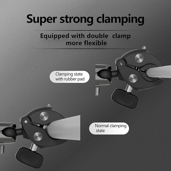 Motorcycle Selfie Stick Mount Pole Clamp for Insta360 X5 X4/GoPro/Pocket 4 3/DJI Osmo Action 6 5 4/Osmo 360/Nano, Bike Bicycle Handlebar/Tail/Seat Rail/Tube/Pipe Mounting Kit Accessories - Image 3