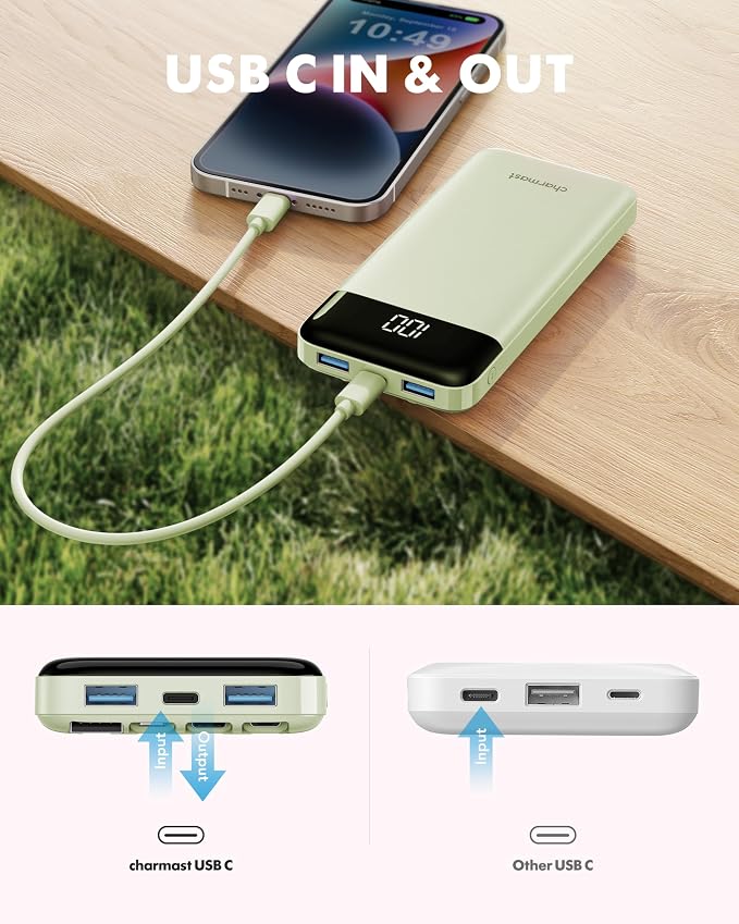charmast Portable Charger with Built-in Cables X 4, Portable Phone Charger | 10000mAh USB C Battery Pack for All Phones Tablets,Cables Reinforced,Charge 6 Devices at Once,for Women Teens Students - Image 8