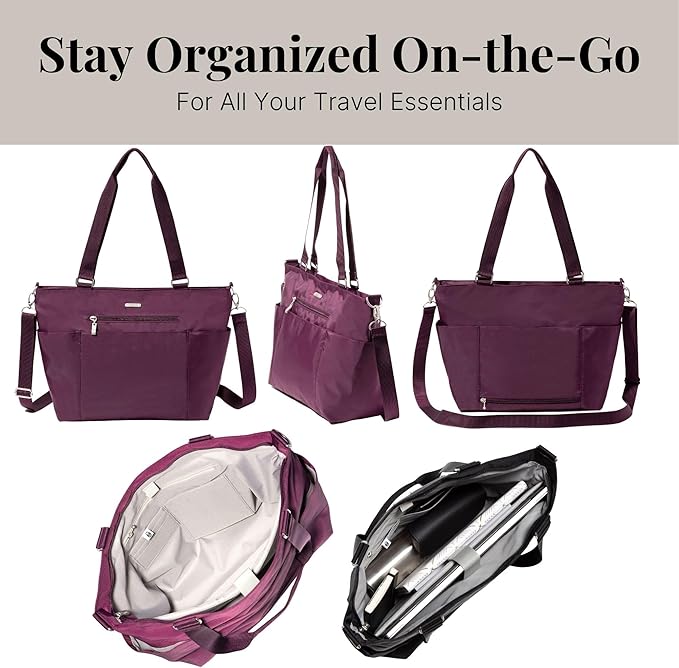 Baggallini Essential Laptop Tote - Work Tote Bag with Laptop Sleeve - Lightweight Travel Crossbody Shoulder Bag for Women - Image 6
