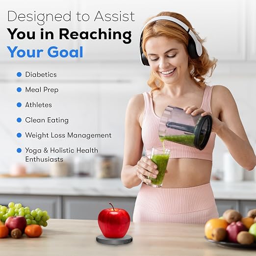 Portable Food Scale with Nutritional Calculator. Rechargeable Travel Size for Weight Loss, Nutrition, Calories, Diabetes, Meal Prep - Pocket Digital Kitchen Scales - Free GOURMETMILES App - Image 9