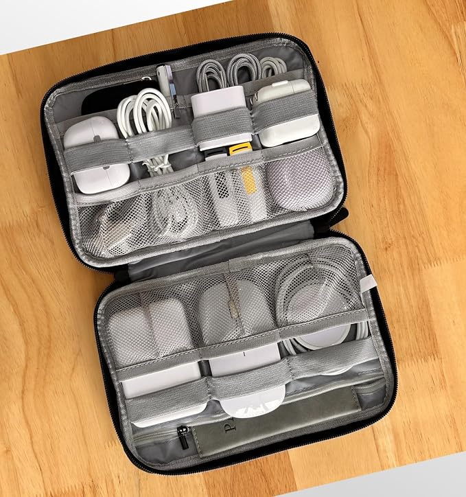 Cord Organizer Travel, Cable Bag, Electronics Organizer Travel Case, Tech Carrying Pouch, Charger Carrying Case, Tech Gifts, Black 11B - Image 3