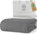Threadmill Cotton King Blanket, Herringbone, Dark Grey, Machine Washable | 100% Cotton, Herringbone Pattern, 106x92 in, Breathable, All-Season, OEKO-TEX Certified, Machine Washable by ThreadmillHomeLinen