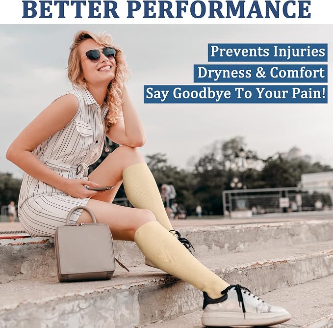 FEYHAY Copper Compression Socks (3 Pairs) 15-20 mmHg Circulation is Best Athletic & Daily for Men & Women, Running, Climbing - Image 3