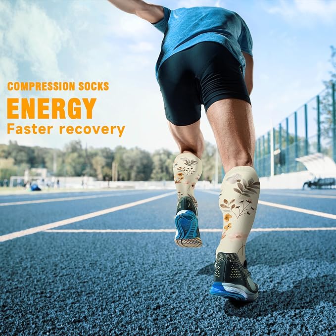 cerpite Compression Socks for Women & Men 6 Pairs Knee High Compression Socks 20-30 mmhg Best for Running,Nurse,Travel - Image 7