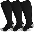LEVSOX Plus Size Compression Socks Wide Calf Men&Women 20-30 mmhg Knee High Support Socks for Medical, Nurse, Diabetic by Levsox