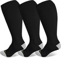 LEVSOX Plus Size Compression Socks Wide Calf Men&Women 20-30 mmhg Knee High Support Socks for Medical, Nurse, Diabetic by Levsox