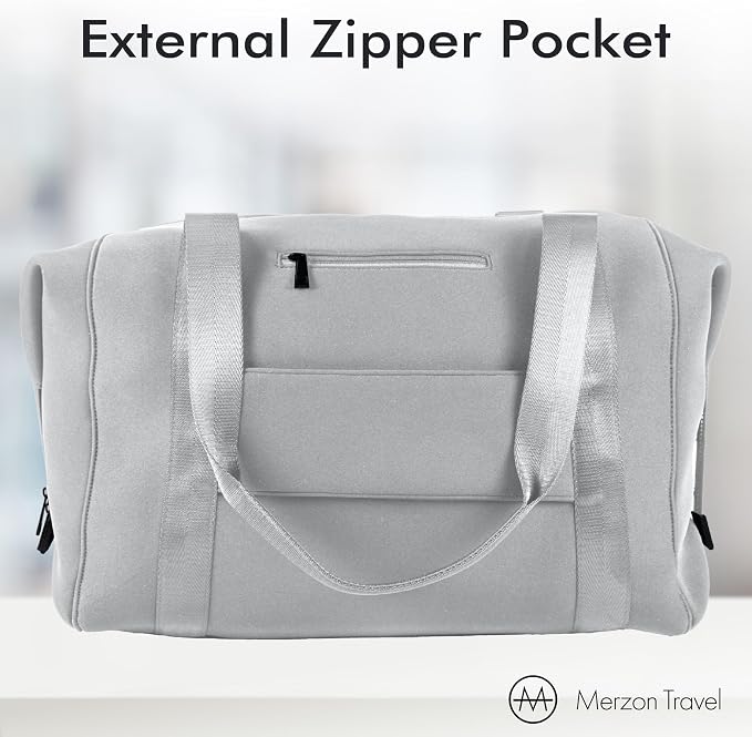 All Week Duffle | 29L | NTB-715 Silver | Large Weekender Travel Duffle, Personal Item, Trolley Sleeve, Sturdy Neoprene & Nylon, Fits Under Airline Seat, TSA Friendly - Image 6