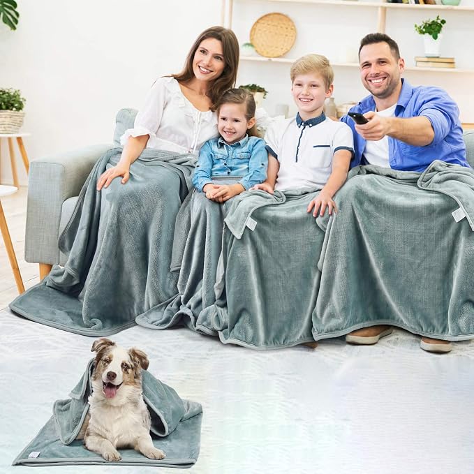 EIUE Comfortable Flannel Fleece Blanket,Ultra Soft Lightweight Portable Travel Blanket for Airplane,Reversible Microfiber Blanket for All Seasons(Grey,40x60) - Image 5