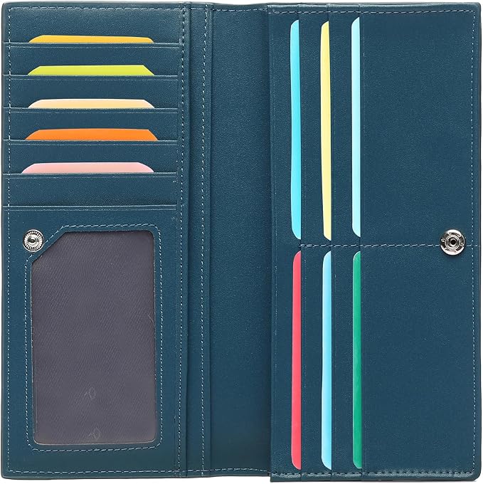 GOIACII Wallets for Women RFID Blocking Ultra Slim Leather Credit Card Holder Clutch - Image 6