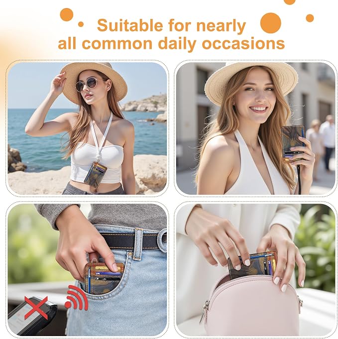 SEAVILIA Small Credit Card Holder for Women, Slim RFID Blocking Wallet | Cute Mini ID Card Case, Thin Minimalist Pocket Wallet, Gift for Girls, Scream - Image 3