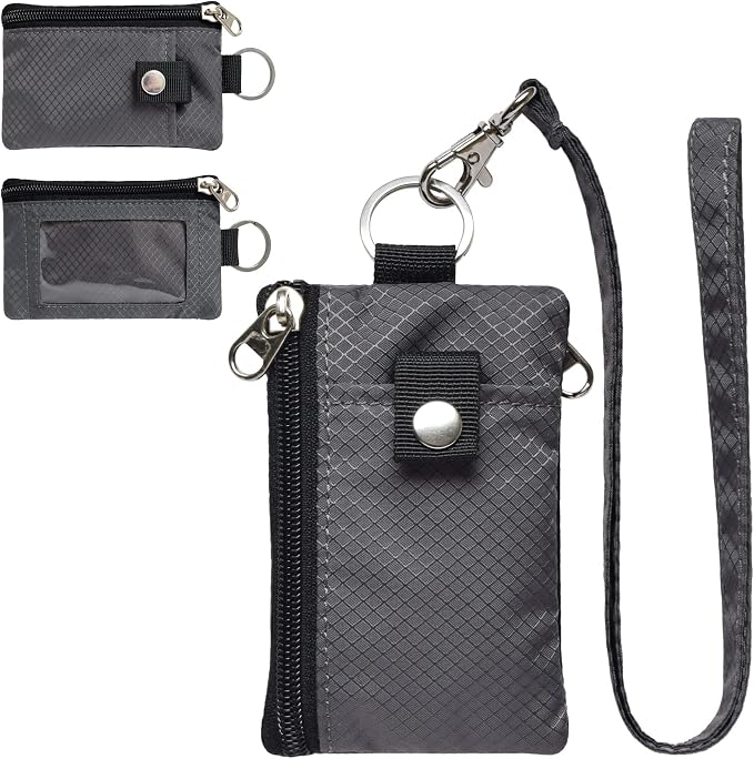 CHENSPRX Minimalist RFID Blocking Small Wallet with ID Window,WaterResistant Zip Id Case Wallet with Lanyard Keychain for Cards,Cash,Travel,Women,Men - Image 6