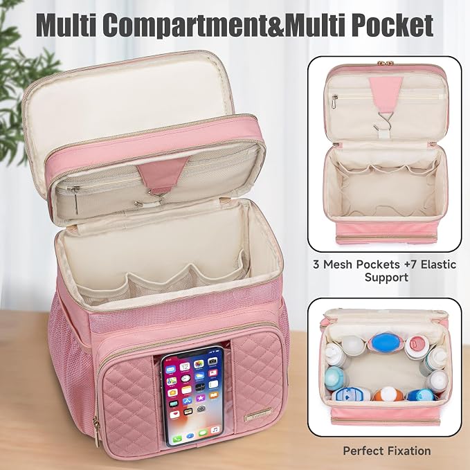 Tealari Large Toiletry Bag for Women Men,Bathroom Bag,Water Resistant Shower Bag,Makeup Bag,Portable Shower Caddy for College Dorm,Hanging Travel Toiletry Bag with Transparent Waterproof Phone Pocket - Image 5