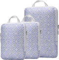 Compression Packing Cubes Organizer Bags for Suitcase & Backpack, Packing Cubes for Travel, Lightweight Luggage Organizers, Travel Cubes for Packing, Vacation Essentials - 3pc Set - Light Blue Boho by Unknown