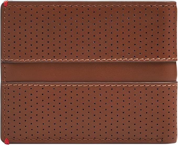Fossil Men's Sport Tourer Leather Bifold Flip ID Wallet; Slim Wallet for Men, Brown - Image 4
