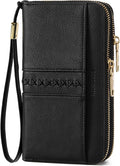 BOSTANTEN Wristlet Wallets for Women RFID Large Capacity Clutch Wallet | 24 Card Slots, 2 Zipper Pockets, Phone ＆ Card Holder, Zip Around, Hand Strap, Vegan Leather, Great Gifts by BOSTANTEN