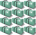 VELVETSURE 12 Pack Heavy Duty Large Moving Bags W/Backpack Straps - Strong Handles & Zippers, Storage Totes For Space Saving, Fold Flat, Alternative to Moving Box and Storage Bin, Teal by VELVETSURE