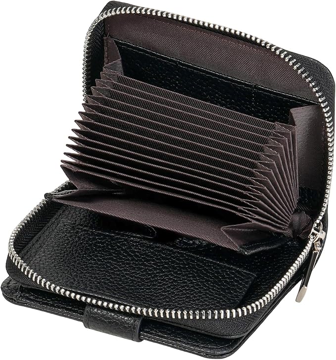GAEKEAO Women's Leather Wallet RFID Blocking Card Holder with Many Compartments Small Purse with Zipper Key Chain Wallets - Image 6