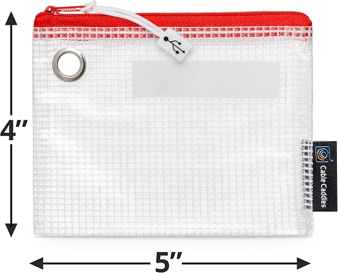 USB Cable Organizer Pouches, Color Coded Travel Cable Management Bags, 20 Pack - Image 4