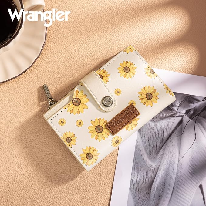 Wrangler Wallet for Women Bifold Card Holder with Zipper and ID Window - Image 6