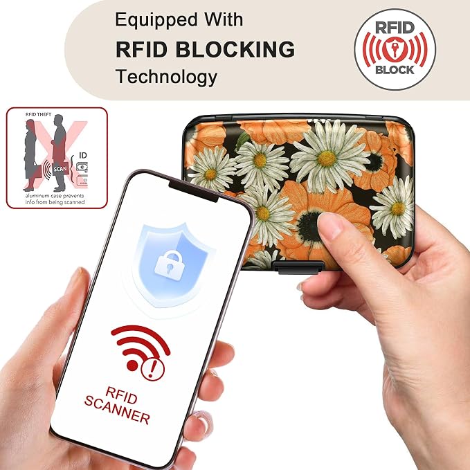 RFID Aluminum Wallet Credit Card Protector Case Holder for Men Women | Mini RFID Aluminum Wallet Credit Cards Holder Business Card Case Metal ID Case for Men Women - Image 2