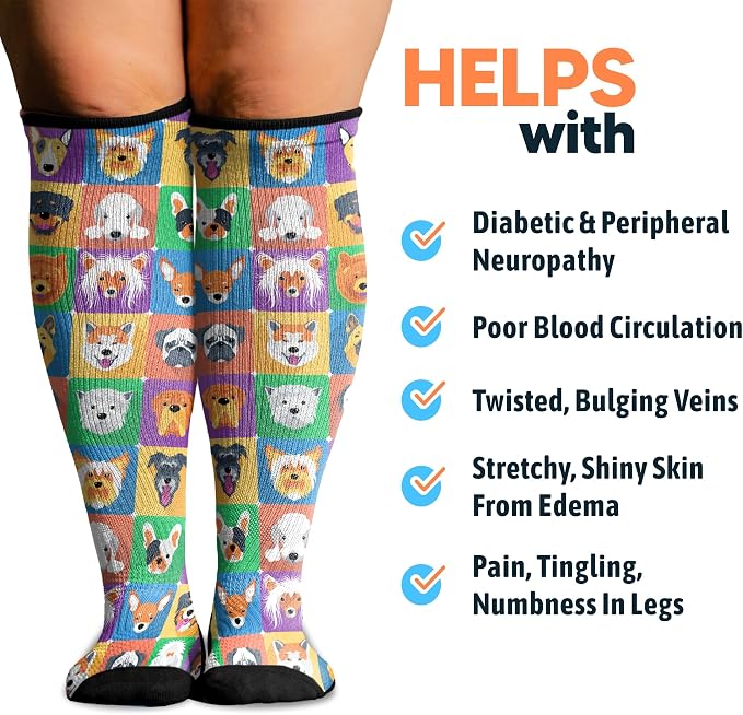 Viasox Compression Socks for Women and Men, Knee High Socks 12-15 mmhg Circulation Support for Flight, Travel, Daily - Image 3